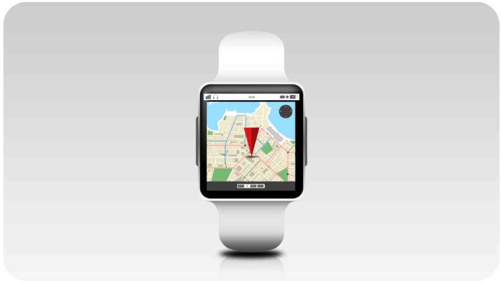 an image of a smart watch with a map on it